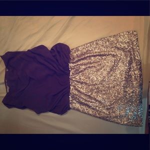 Nice short dress purple and silver.
